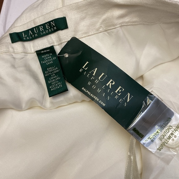 Lauren - White lined linen pants NWT - Picture 5 of 7